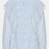 IngridIC Shirt - Blue White Embroidery