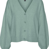VMDoffy LS Vneck Button Cardigan - Jadeite Melange