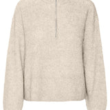 VMMili LS Zipper Pullover - Birch