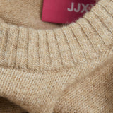 JXOllie Diverse Crew Neck Knit - Peyote Limeade  Neck Piping