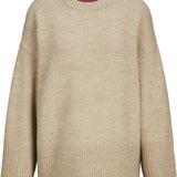 JXOllie Diverse Crew Neck Knit - Peyote Limeade  Neck Piping
