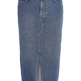 NMKath Slit Midi Shirt - Medium Blue Denim