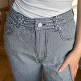 JXHoney Straight MW Trousers - Moonbeam