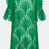 EstherIC Dress - Green Embroidery