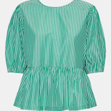 LulaIC Top - Green White Stripes