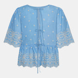 LulaIC Top - Soft Blue White Embroidery