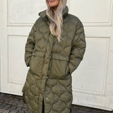 JXLenora Shiny Quilted Coat - Burnt Olive