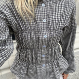 SallyIC Smock Shirt - Black Small Checks