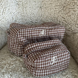 EmilieIC Mini Cosmetic Bag - Brown Checks