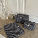 EmilieIC Mini Cosmetic Bag - Navy Checks