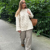 MayaIC Pants - Beige Black Checks