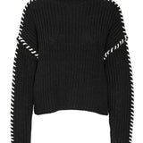VMCream LS Funnelneck Pullover - Black With Snow White