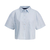 JXMolly SS Relaxed Poplin Shirt - White Blue