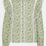 LiaIC Lace Shirt - Green Garden Print