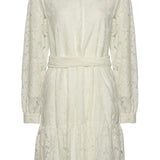 Noella Pixi Shirt Dress Lace - White