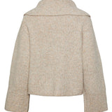 PCFade LS Collar Neck Knit - White Pepper Melange