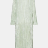 KellyIC Long Plissé Dress - Light Green