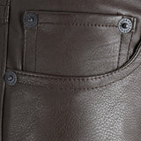 JXBerlin Slim HW Faux Leather Pants - Mulch Matte