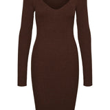 NMJulias LS Knit Dress - Pinecone