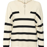 VMSaba Stripe LS Roolneck Blouse - Birch Black