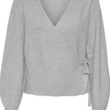 VMSimone LS Wrap Cardigan - Light Grey Melange