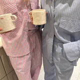 HannahIC Pants - Light Blue White Stripe
