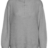 VMPlaza LS Zipper Blouse - Light Grey Melange