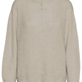 VMPlaza LS Zipper Blouse - Silver Mink W. Melange Gold Zipper